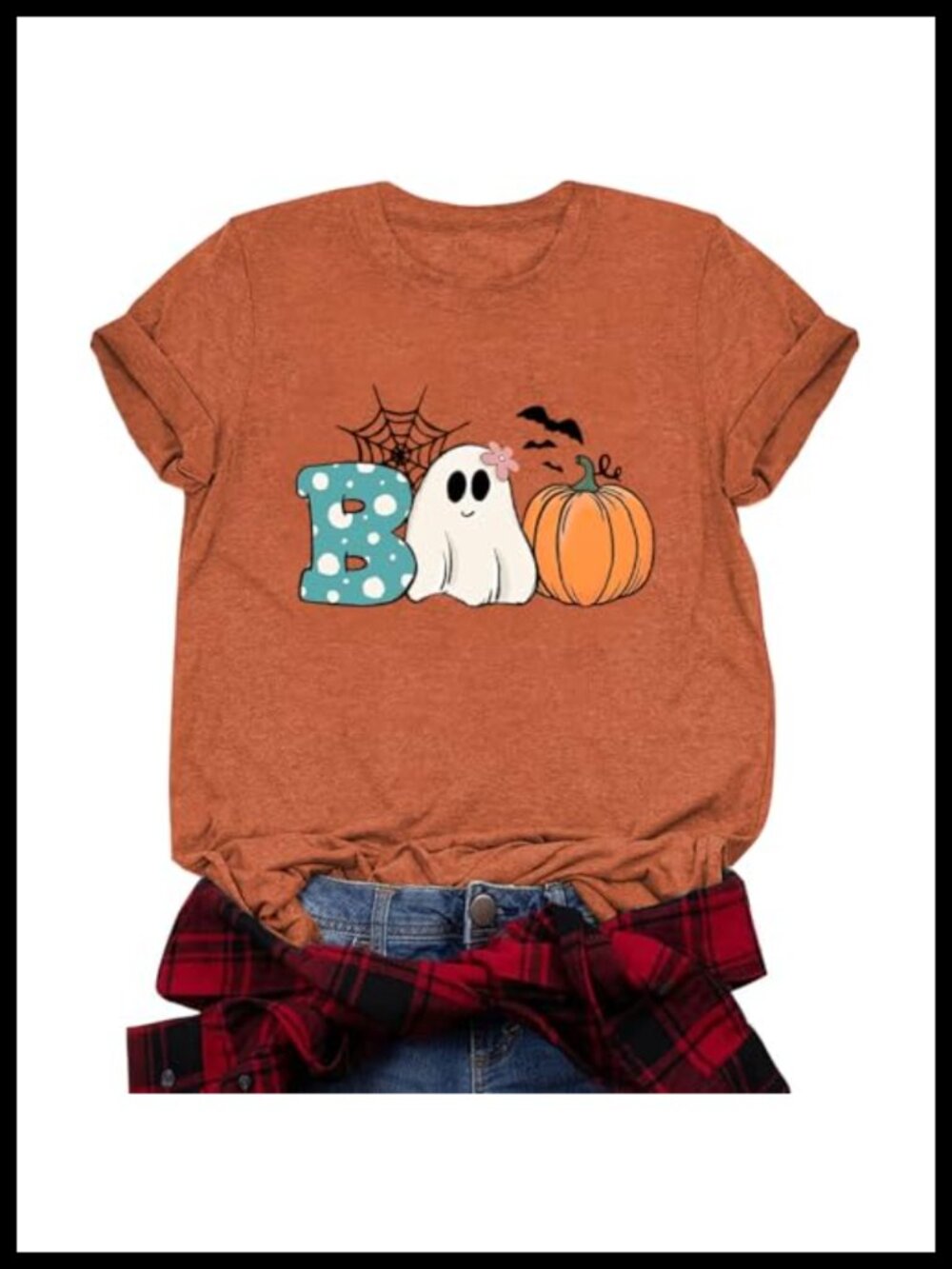 Women Halloween Graphic T-Shirt Short Sleeve Crew Neck Cotton Blend